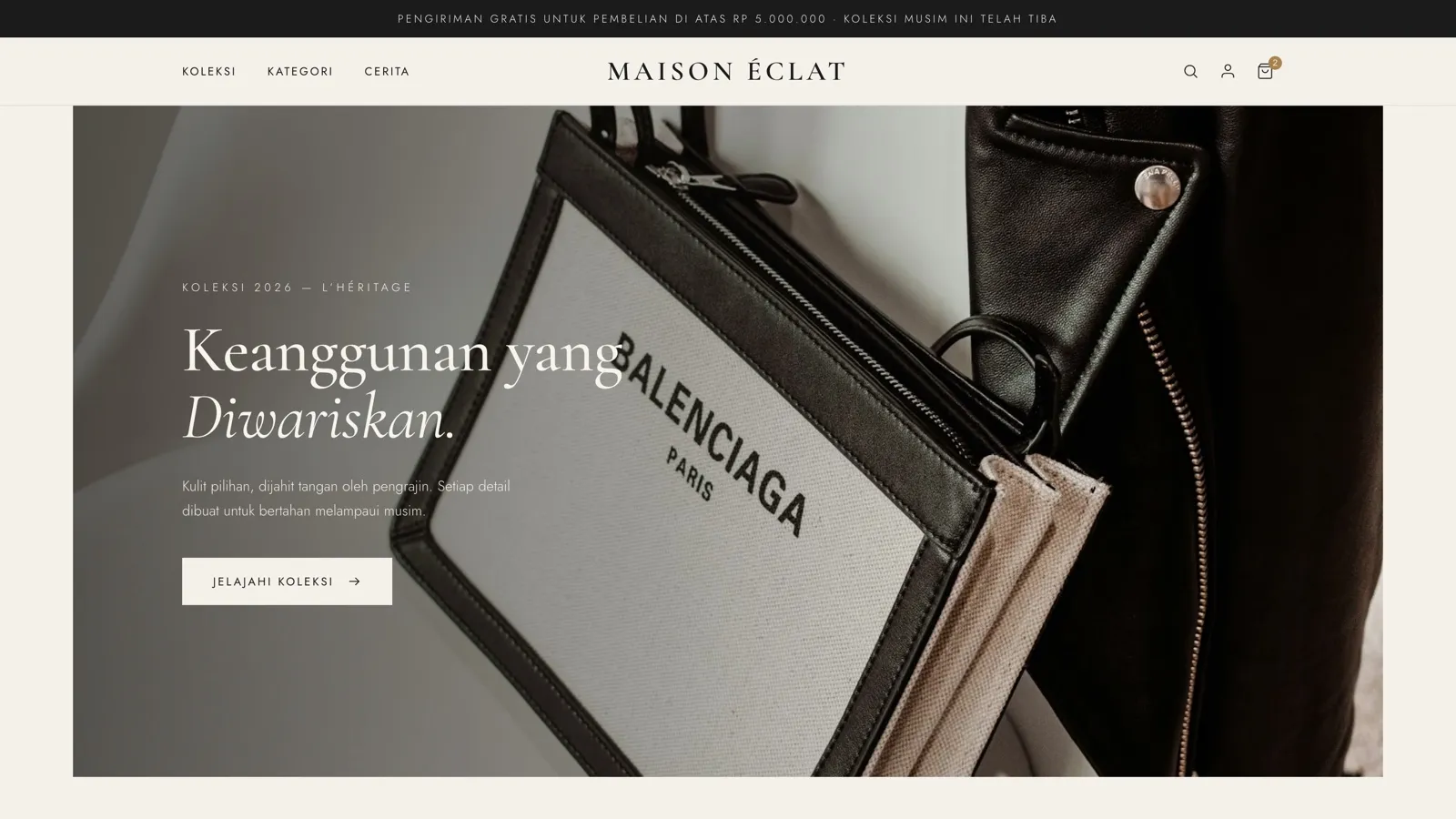 Karya web & app untuk Maison Éclat